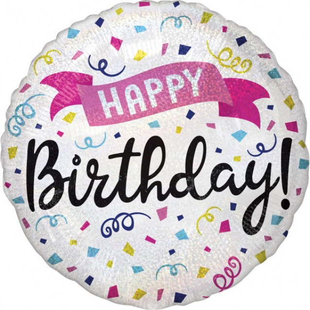 Holographic Happy Birthday Sparkle Banner, 45cm