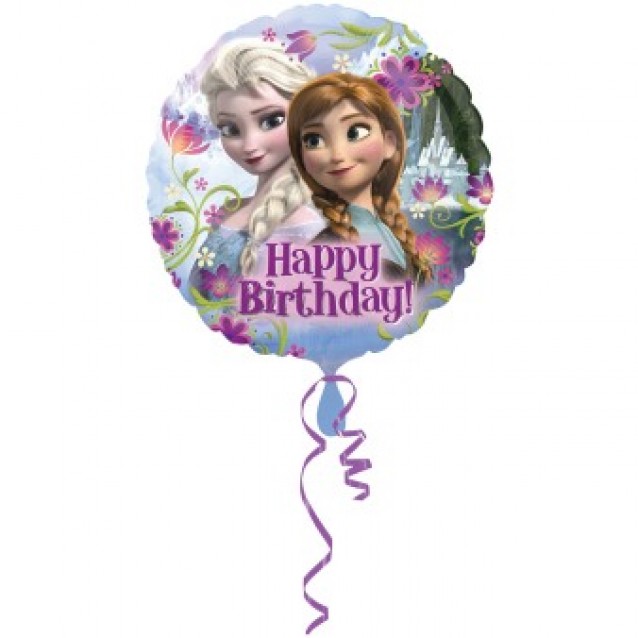 Fóliový balón, Happy birthday Frozen, veľ.18/46cm