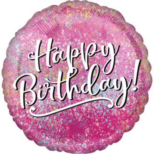 Happy Birthday, ružový, veľ.18 Happy Birthday, ružový, veľ.18