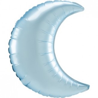Fóliový balón, polmesiac, saténovo-modrý, 66cm /nebalený/