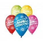Balón ohňostroj Happy Birthday, veľ.12