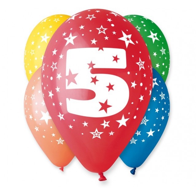 Balón mix, číslo 5, veľ.12/5ks