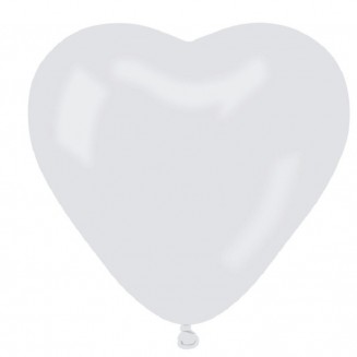 balón srdce biele, veľ.10/25cm