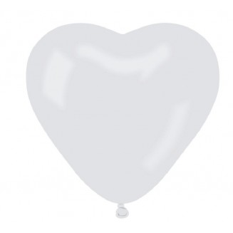 balón srdce biele, veľ.10/25cm
