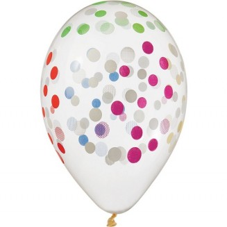 Balón farebné konfetti, veľ.13, 5ks