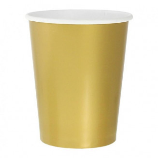 Papierové poháre zlaté, 14ks/250ml