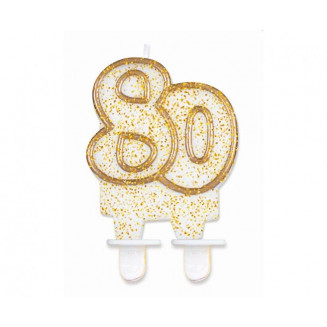 Sviečka zlatá 80tka 