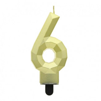 Sviečka zlatá diamant 6, 7,6cm