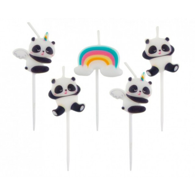 Sviečky pandičky, 5kusov