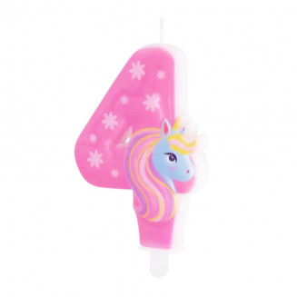 Sviečka Unicorn 4, 8,2cm