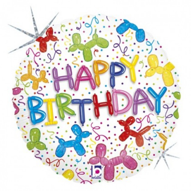 Fóliový balón Happy birthday balloons dog