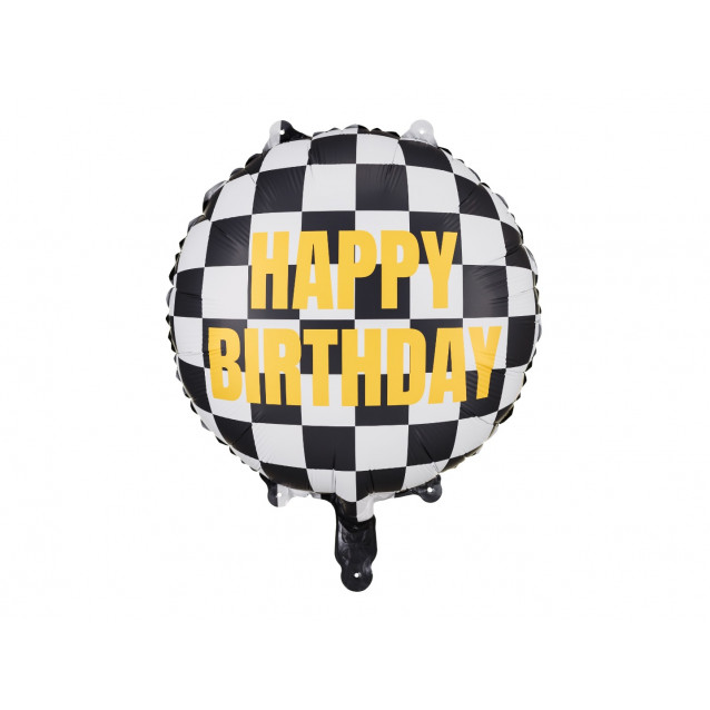 Balón šachovnica Happy Birthday