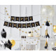 Girlanda „Happy Birthday“ čierno-zlatá – elegantný narodeninový banner