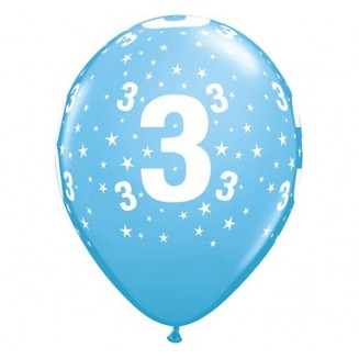 Balón modrý podtlač 3, veľ.11, 6ks