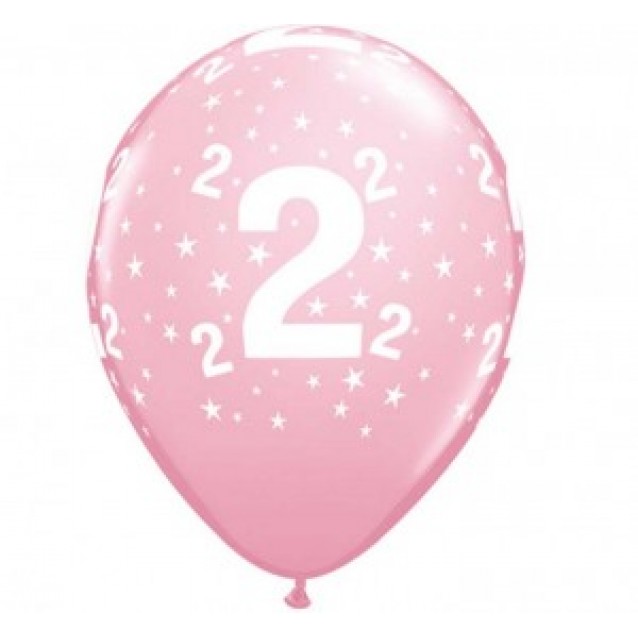 Balón ružový podtlač 2, veľ.11, 6ks