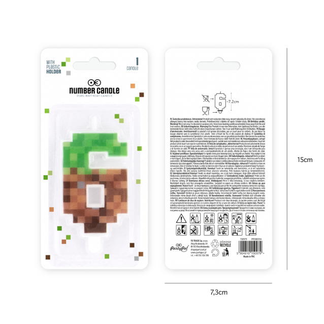 Sviečka Minecraft 6ka, 7cm