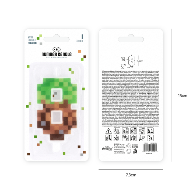 Sviečka Minecraft 8čka, 7cm