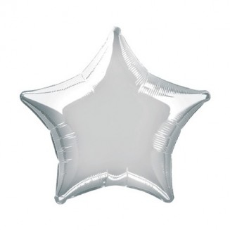 Fóliový balón hviezda strieborný, 45cm 