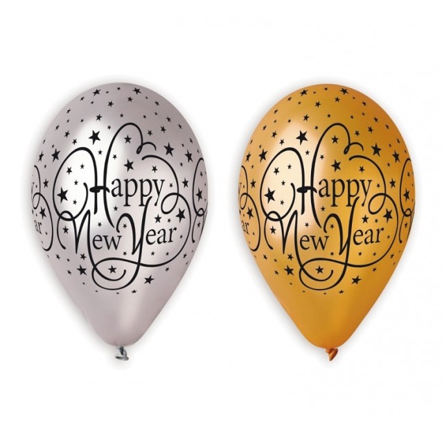 Balón Happy New Year, veľ.12/6ks Balón Happy New Year, veľ.12/6ks