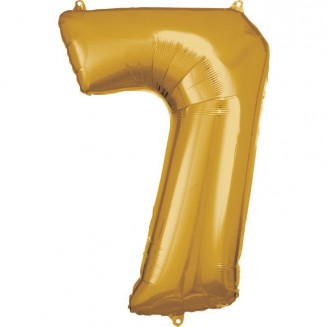 Fóliový balón číslo 7, zlatá, veľ. 40/100cm