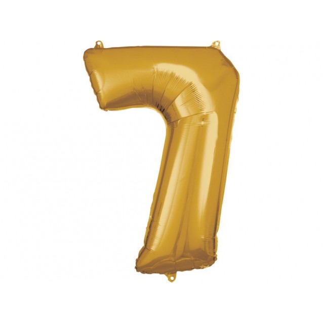 Fóliový balón číslo 7, zlatá, veľ. 40/100cm