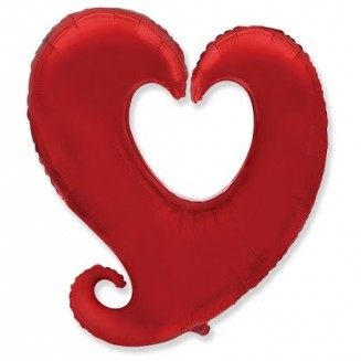Fóliové srdce červené, veľ.43cm