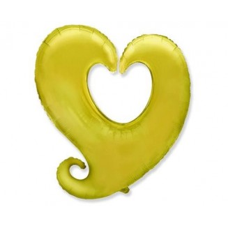 Fóliové srdce zlaté, veľ.43cm