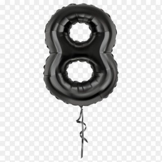 Fóliový balón čierny 8, veľ.40