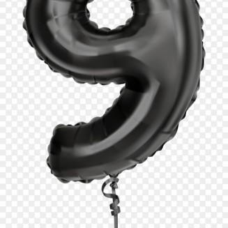 Fóliový balón čierny 9, veľ.40