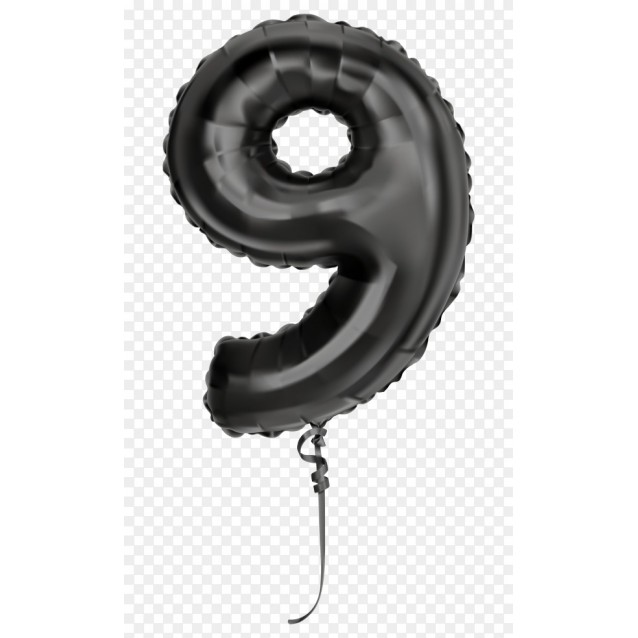 Fóliový balón čierny 9, veľ.40