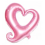Fóliové srdce ružový, veľ.43cm