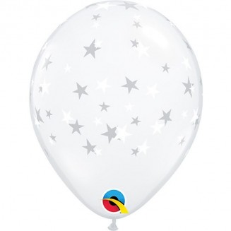Latexový balón biela hviezda, Veľ.5 