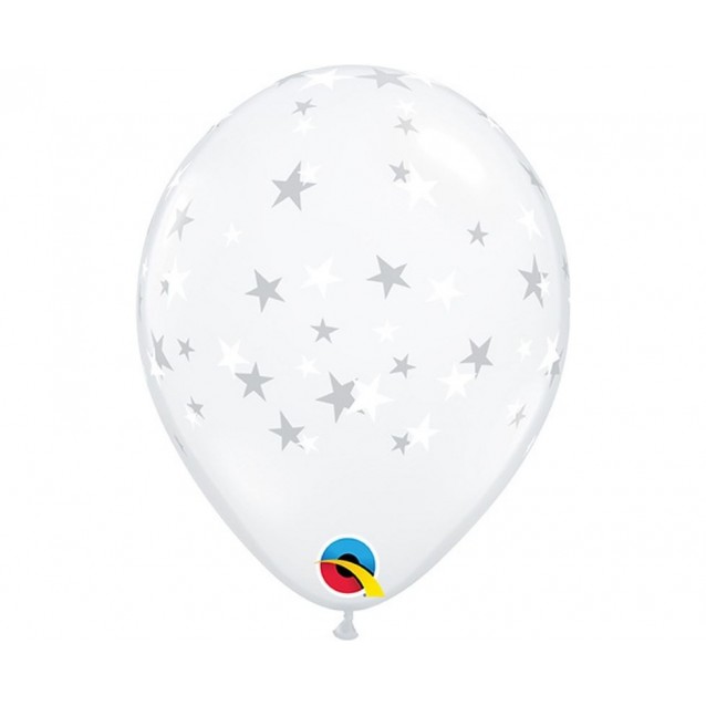 Latexový balón biela hviezda, Veľ.5 
