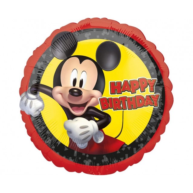 Fóliový balón Mickey mouse Happy Birthday, veľ.18/46cm Fóliový balón Mickey mouse Happy Birthday, veľ.18/46cm