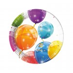 Papierový tanier Sparling balloons, Veľ. 23cm, 8ks