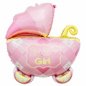 Fóliový balón vozík ,,Baby girl,, 60cm