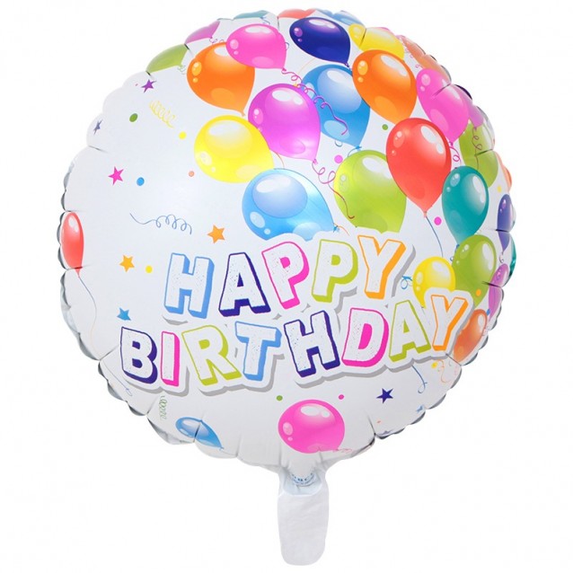 Fóliový balón  Happy Birthday, balóny vel.18