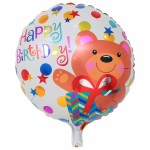 Fóliový balón Macko Happy Birthday, vel.18