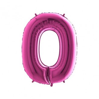 Fóliový balón číslo 0, ružový, vel.40/100cm
