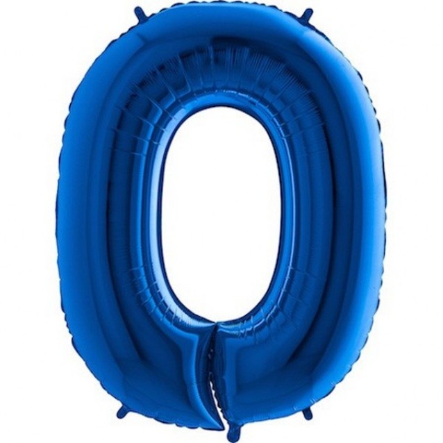 Fóliový balón číslo 0, modrá, vel.40/100cm Fóliový balón číslo 0, modrá, vel.40/100cm