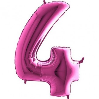 Fóliový balón číslo 4, ružový, vel.40/100cm