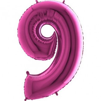 Fóliový balón číslo 9, ružový, vel.40/100cm
