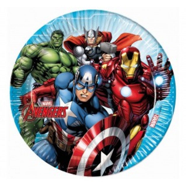 Papierový tanier, Avangers, veľ.20cm, 8kusov