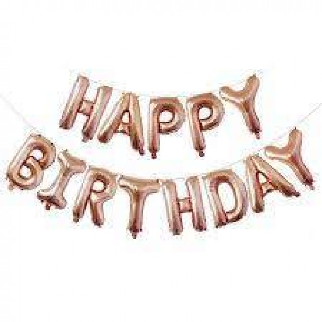 Girlanda Happy Birthday, rosegold
