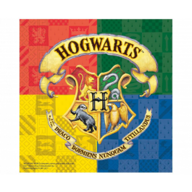 Servítky Harry Potter Hogwarts Houses, 33x33cm, 20ks Servítky Harry Potter Hogwarts Houses, 33x33cm, 20ks
