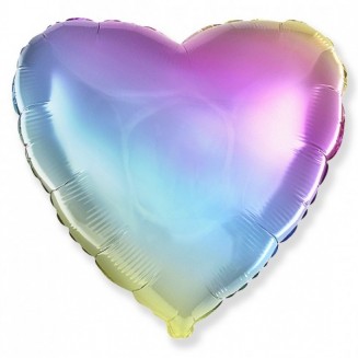 Fóliový balón srdce, Dúhový, veľ.18
