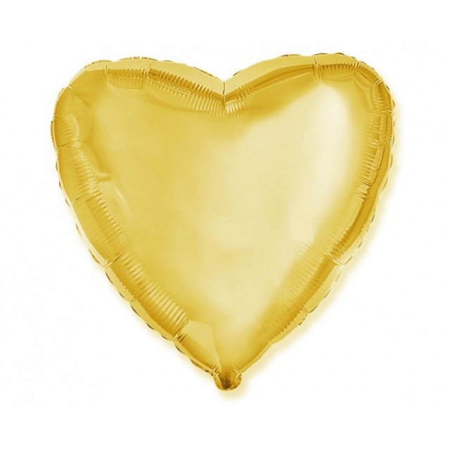 Fóliový balón srdce, Zlaté, veľ.18