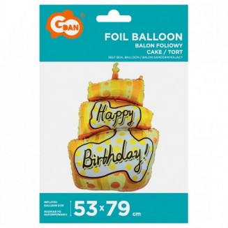 Balón Torta HB, žltá, 53x79cm