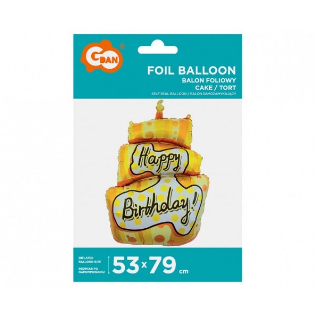 Balón Torta HB, žltá, 53x79cm