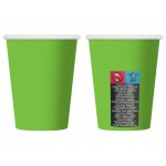 Papierový pohár, zelený, 270ml/6ks